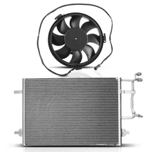 AC Condenser & Single Cooling Fan Assembly Kit for Audi A6 A6 Quattro 1998 2.8L Sedan