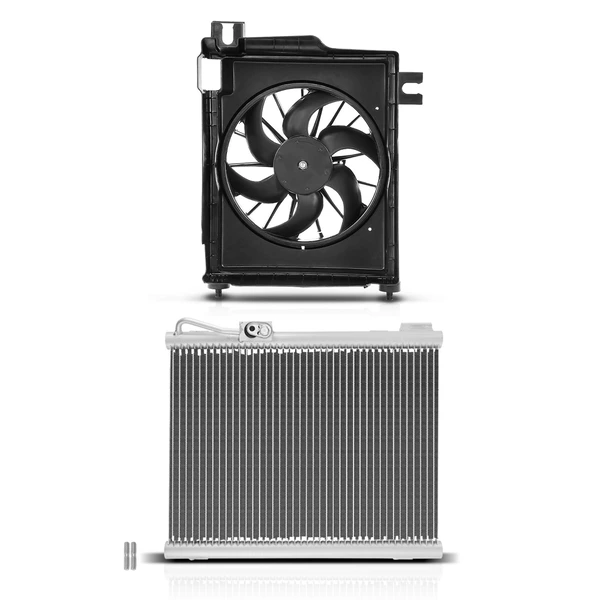 AC Condenser & Cooling Fan Assembly Kit for 2002-2008 Dodge Ram 1500