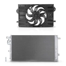 AC Condenser & Single Cooling Fan Assembly Kit for Buick Envision 2017-2019 2.5L