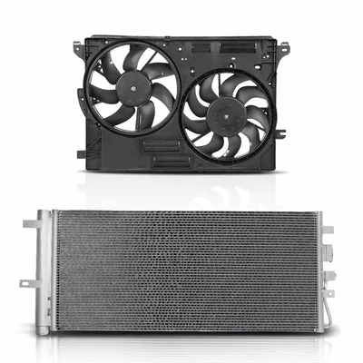AC Condenser & Dual Cooling Fan Assembly Kit