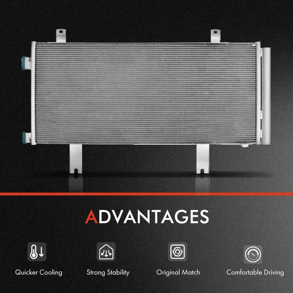 1 Pc AC Condenser & 2 Pcs Single Cooling Fan Assembly Kit for Honda Accord 18-22 L4 1.5L 2.0L