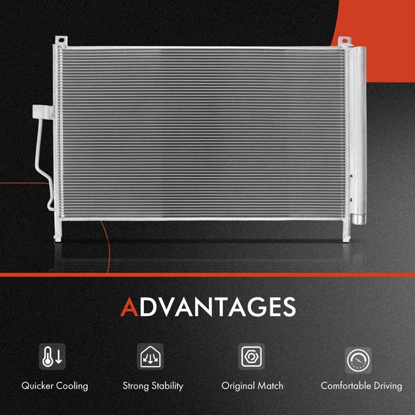 AC Condenser & Dual Cooling Fan Assembly Kit for Nissan Murano 2015-2019