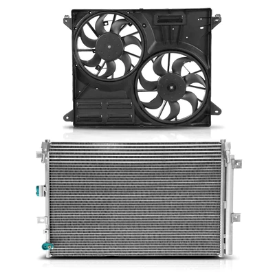 AC Condenser & Dual Cooling Fan Assembly Kit