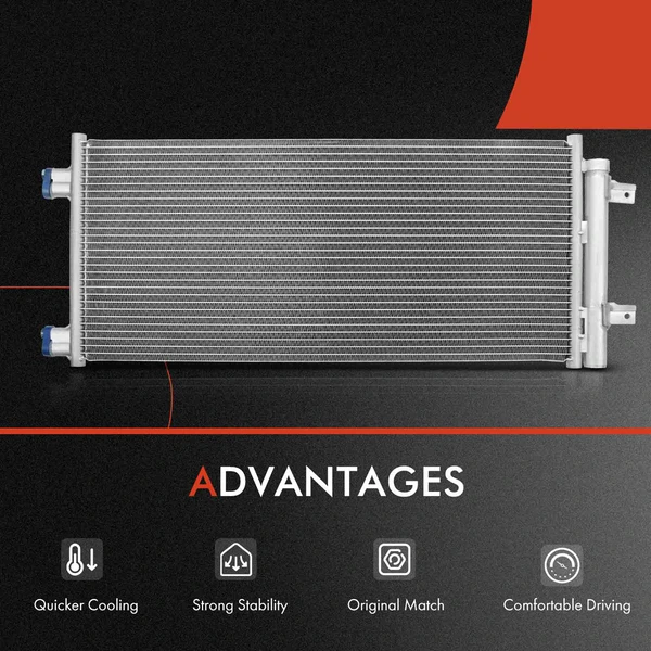 AC Condenser & Cooling Fan Assembly Kit for Chevrolet Cruze 2016 L4 1.4L