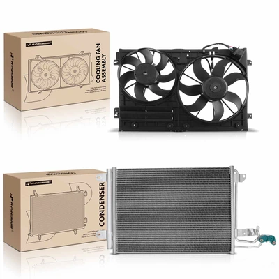 AC Condenser & Dual Cooling Fan Assembly Kit
