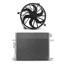 AC Condenser & Single Cooling Fan Assembly Kit for Jeep Grand Cherokee 2004 L6 4.0L