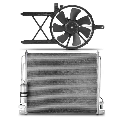 AC Condenser & Single Cooling Fan Assembly Kit