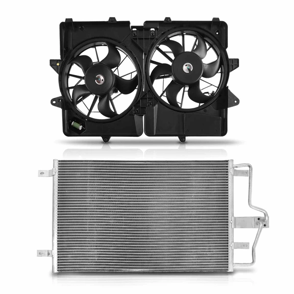 AC Condenser & Cooling Fan Assembly Kit for Ford Escape 2005-2012 Mercury