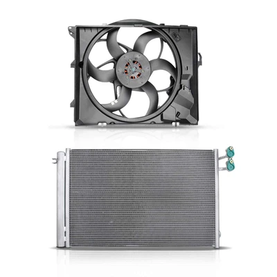 AC Condenser & Single Cooling Fan Assembly Kit