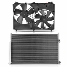 AC Condenser & Dual Cooling Fan Assembly Kit for 2009-2013 Suzuki Grand Vitara