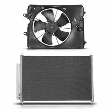 AC Condenser & Single Cooling Fan Assembly Kit for Acura MDX 2007-2009 3.7L