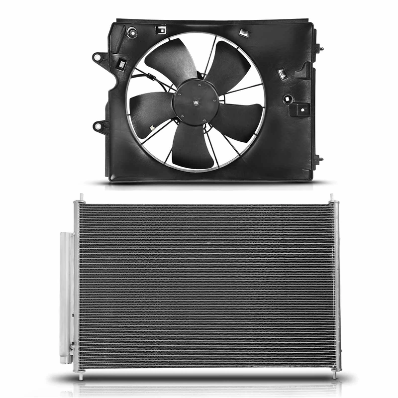 AC Condenser & Single Cooling Fan Assembly Kit for Acura MDX 2010-2013 3.7L