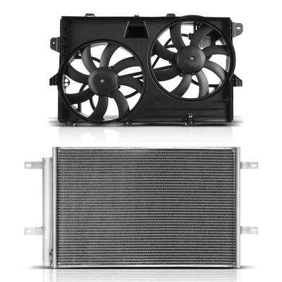 AC Condenser & Dual Cooling Fan Assembly Kit
