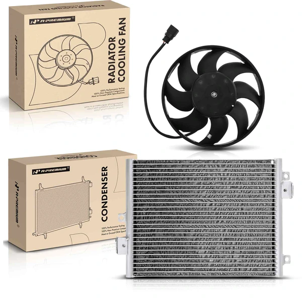 AC Condenser & Single Cooling Fan Assembly Kit for Porsche 911 Boxster 05-12