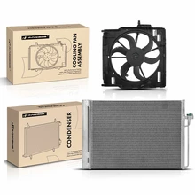 AC Condenser & Single Cooling Fan Assembly Kit for 2013-2018 BMW X5