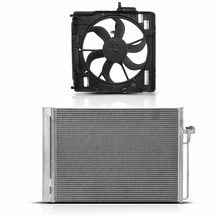 AC Condenser & Single Cooling Fan Assembly Kit for 2007-2010 BMW X5