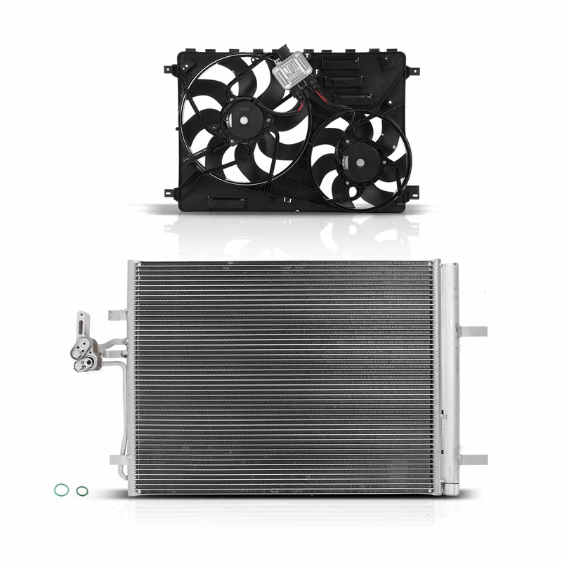 AC Condenser & Cooling Fan Assembly Kit for Land Rover Discovery Sport LR2 L4 2.0L