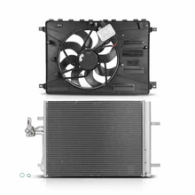 AC Condenser & Single Cooling Fan Assembly Kit for Land Rover LR2 2008-2014