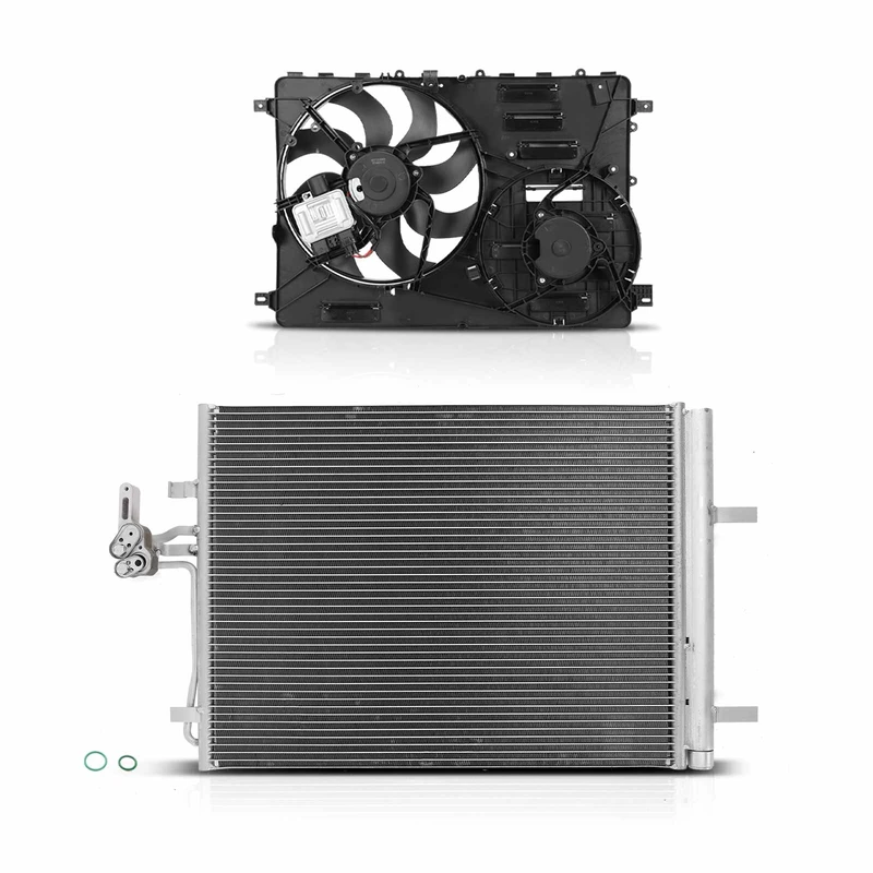 AC Condenser & Single Cooling Fan Assembly Kit for Land Rover Discovery Sport