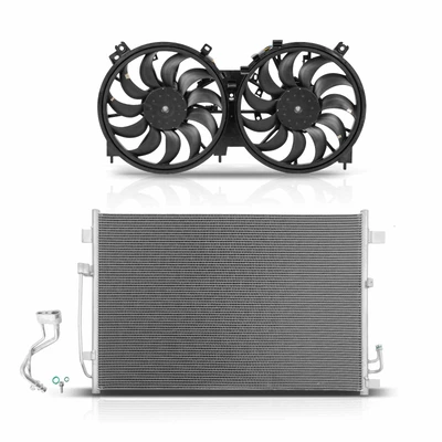 AC Condenser & Dual Cooling Fan Assembly Kit