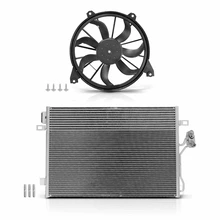 AC Condenser & Single Cooling Fan Assembly Kit for Dodge Journey 2009-2010 2.4L