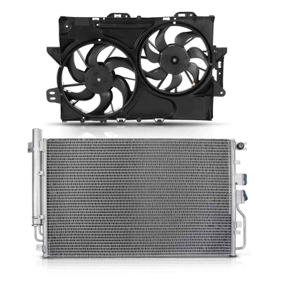 AC Condenser & Dual Cooling Fan Assembly Kit