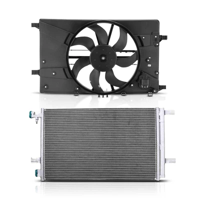 AC Condenser & Single Cooling Fan Assembly Kit