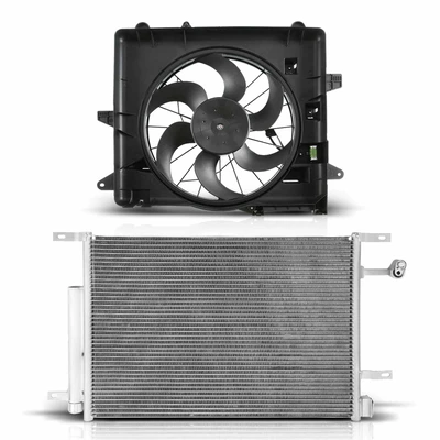 AC Condenser & Single Cooling Fan Assembly Kit