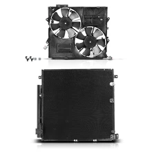 AC Condenser & Dual Cooling Fan Assembly Kit for Cadillac STS 2006-2009 V8 4.4L