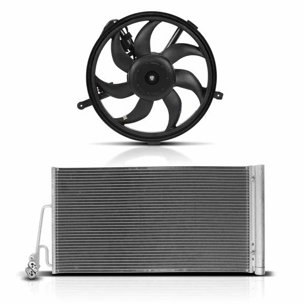 AC Condenser & Single Cooling Fan Assembly Kit for 2007-2010 Mini Cooper