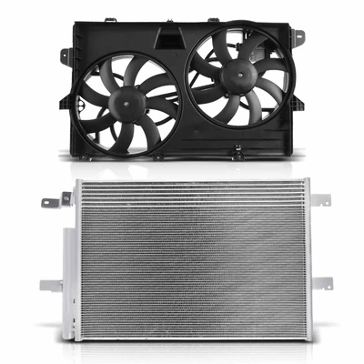 AC Condenser & Dual Cooling Fan Assembly Kit