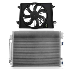 AC Condenser & Single Cooling Fan Assembly Kit for Chrysler 300 Dodge Challenger