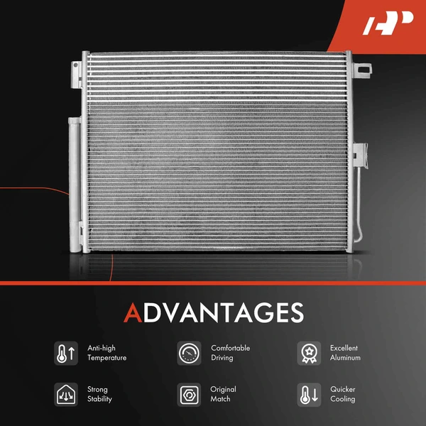 AC Condenser & Single Cooling Fan Assembly Kit for Dodge Durango Jeep Grand Cherokee