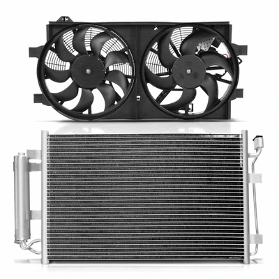 AC Condenser & Dual Cooling Fan Assembly Kit