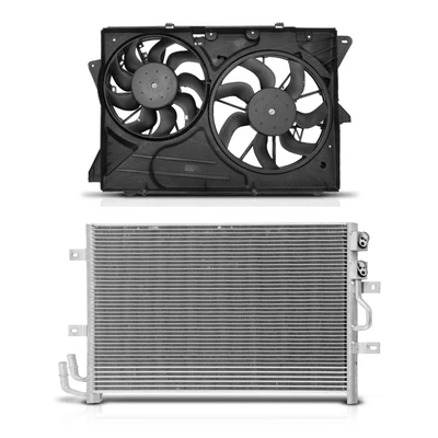 AC Condenser & Dual Cooling Fan Assembly Kit