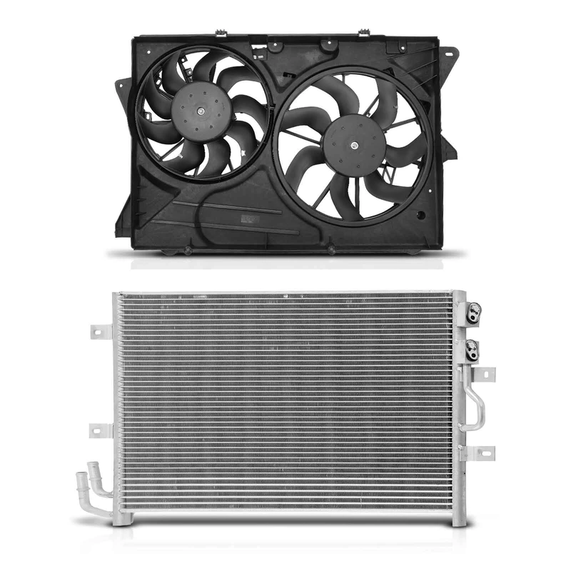 AC Condenser & Dual Cooling Fan Assembly Kit for Lincoln MKT 2013-2019