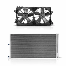 AC Condenser & Dual Cooling Fan Assembly Kit for 2011-2014 Ford F-150