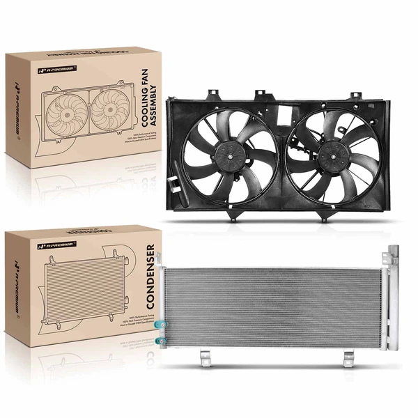 AC Condenser & Cooling Fan Assembly Kit for Toyota Avalon 2013-2018 Camry 2.5L