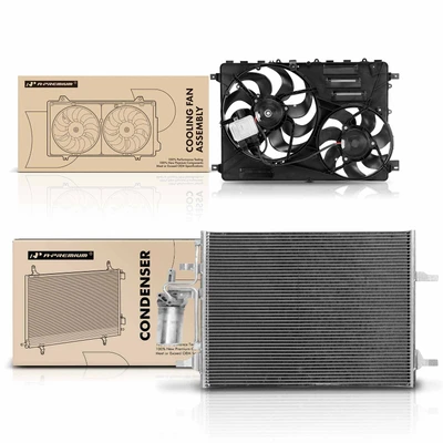 AC Condenser & Dual Cooling Fan Assembly Kit