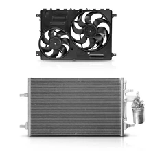 AC Condenser & Dual Cooling Fan Assembly Kit for Volvo S80 2015 XC60 2010-2016