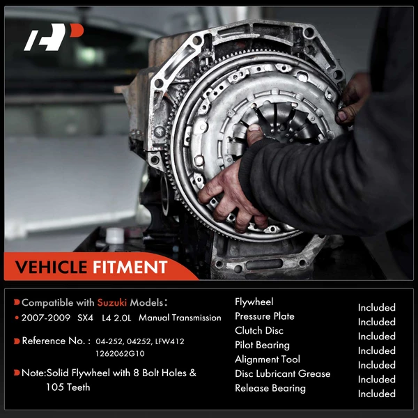 Transmission Clutch Kit & Flywheel for Suzuki SX4 2007-2009 L4 2.0L Manual