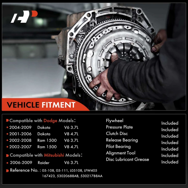Transmission Clutch Kit & Flywheel for Dodge Ram 1500 Dakota Mitsubishi Raider