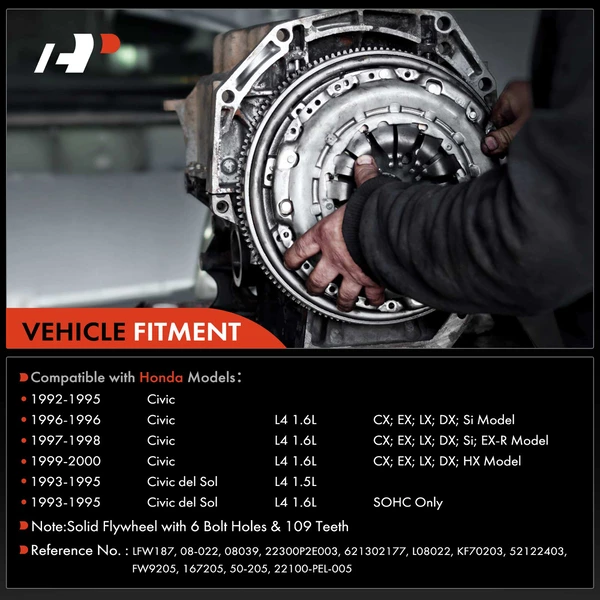 Transmission Clutch Kit & Flywheel for Honda Civic 92-00 Civic del Sol 93-95