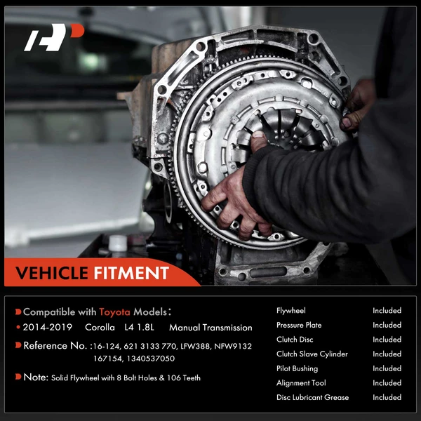 Transmission Clutch Kit & Flywheel for Toyota Corolla 2014-2019 L4 1.8L Manual