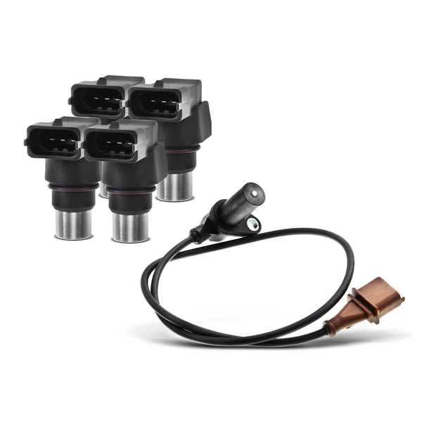 4 Pcs Camshaft & 1 Pc Crankshaft Position Sensor for Porsche Cayenne 2003-2006 4.5L