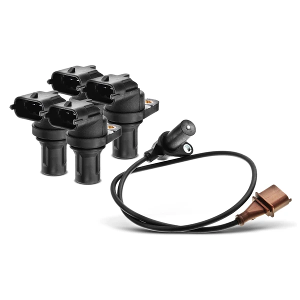 4 Pcs Camshaft & 1 Pc Crankshaft Position Sensor for Porsche Cayenne 2008 4.8L DOHC