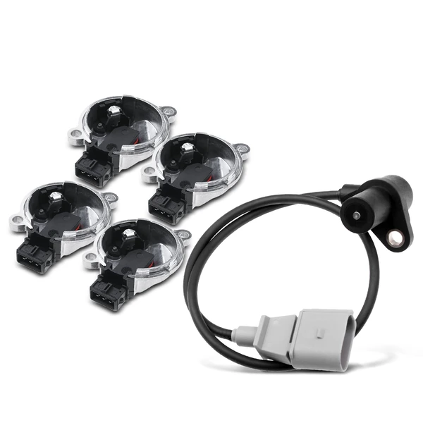 4 Pcs Camshaft & 1 Pc Crankshaft Position Sensor for 2001-2003 Audi S6