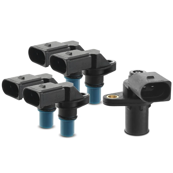 4 Pcs Camshaft & 1 Pc Crankshaft Position Sensor for 2006 2008 Audi A6