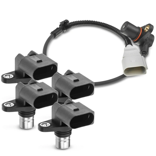 4 Pcs Camshaft & 1 Pc Crankshaft Position Sensor for Volkswagen R32 EuroVan Porsche