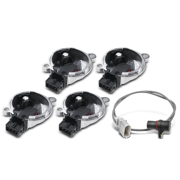 4 Pcs Camshaft & 1 Pc Crankshaft Position Sensor for 2000 Audi A6 Quattro